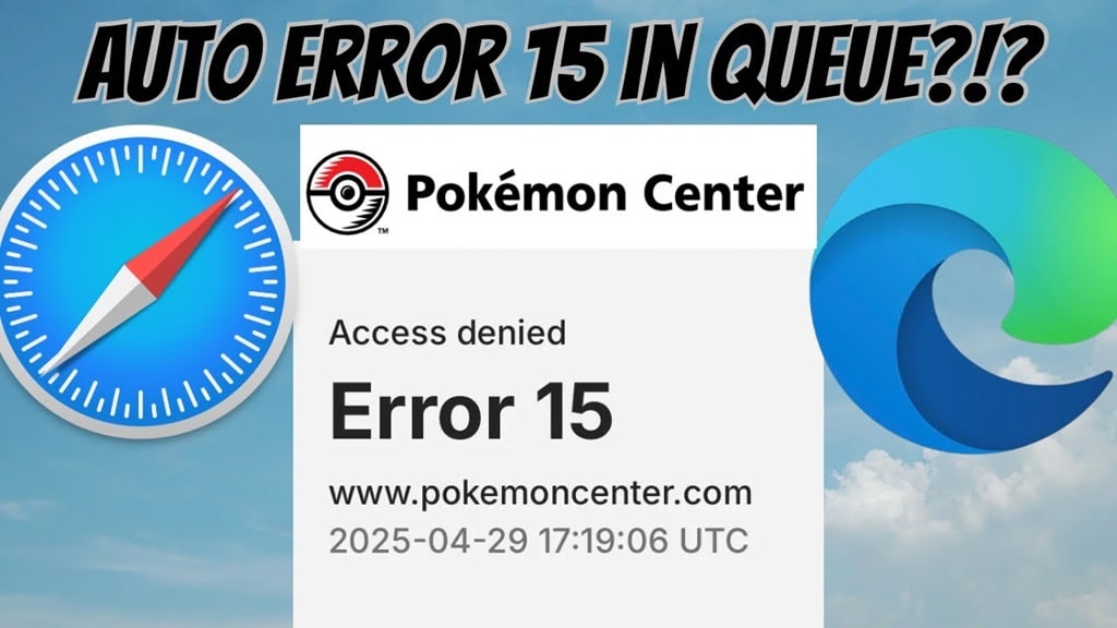 error 15 pokemon center